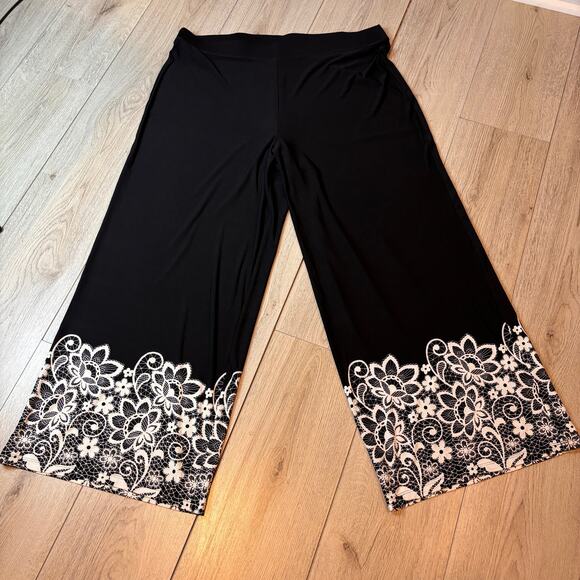 Est 1946 Black Pull on Palazzo Pants 18/20 Petite Wide Leg Trouser - Picture 1 of 8
